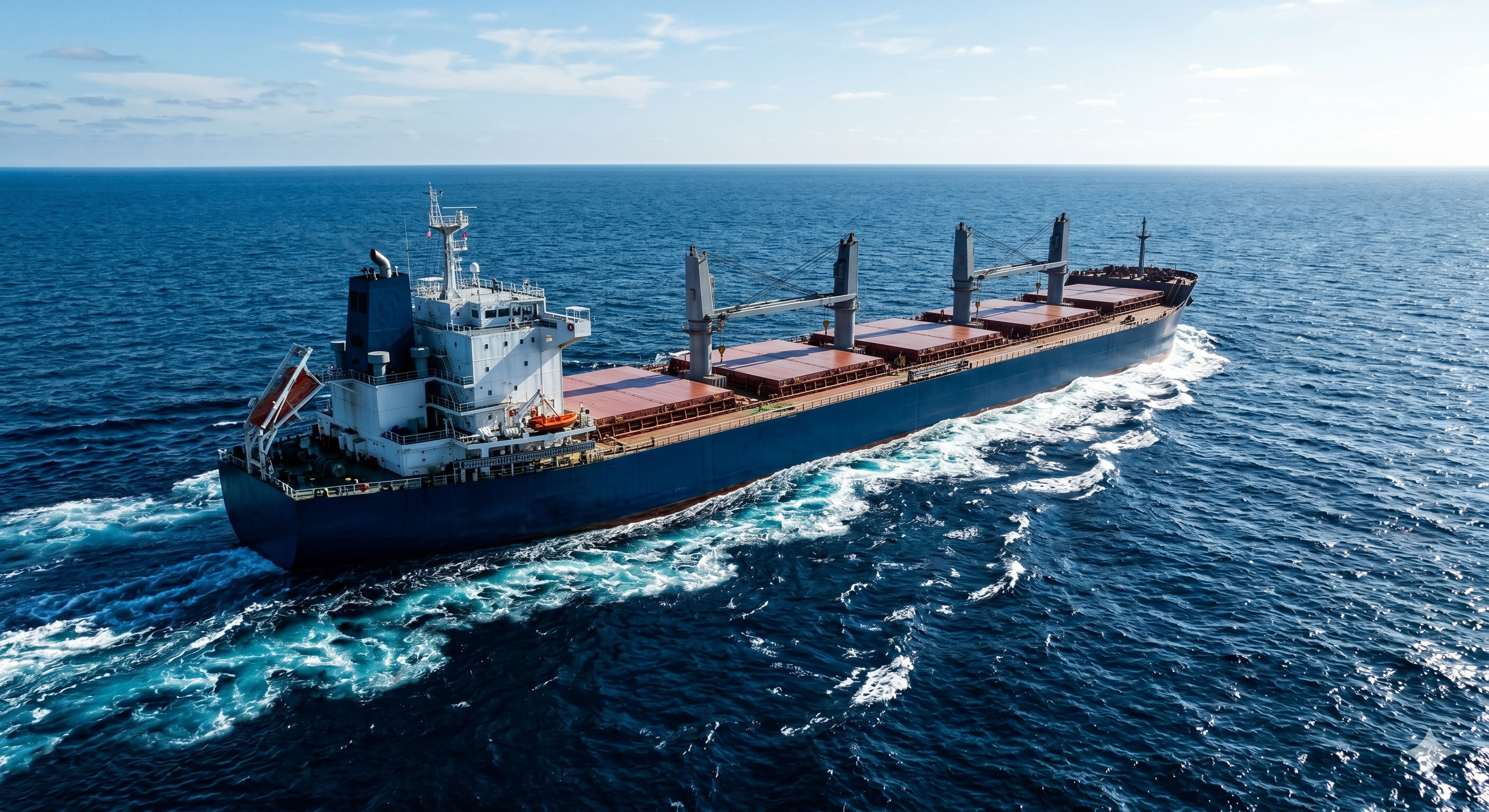 Dry-bulk carrier vessel at sea